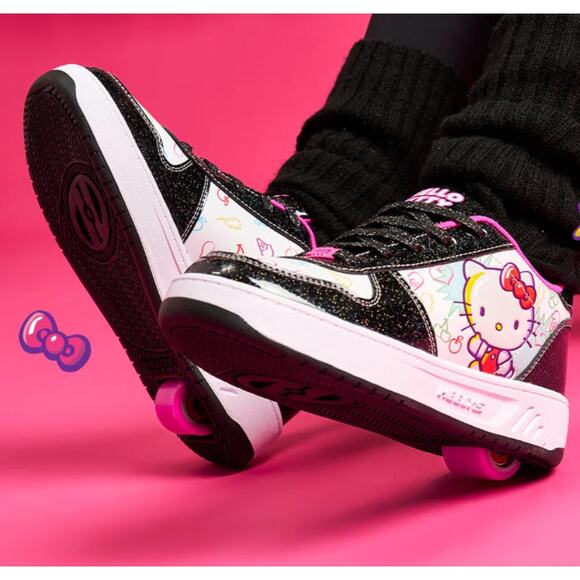 Heelys Girls Hello Kitty Kama Sneakers US 7 EU 39 Black White Multi NIB - Picture 3 of 14